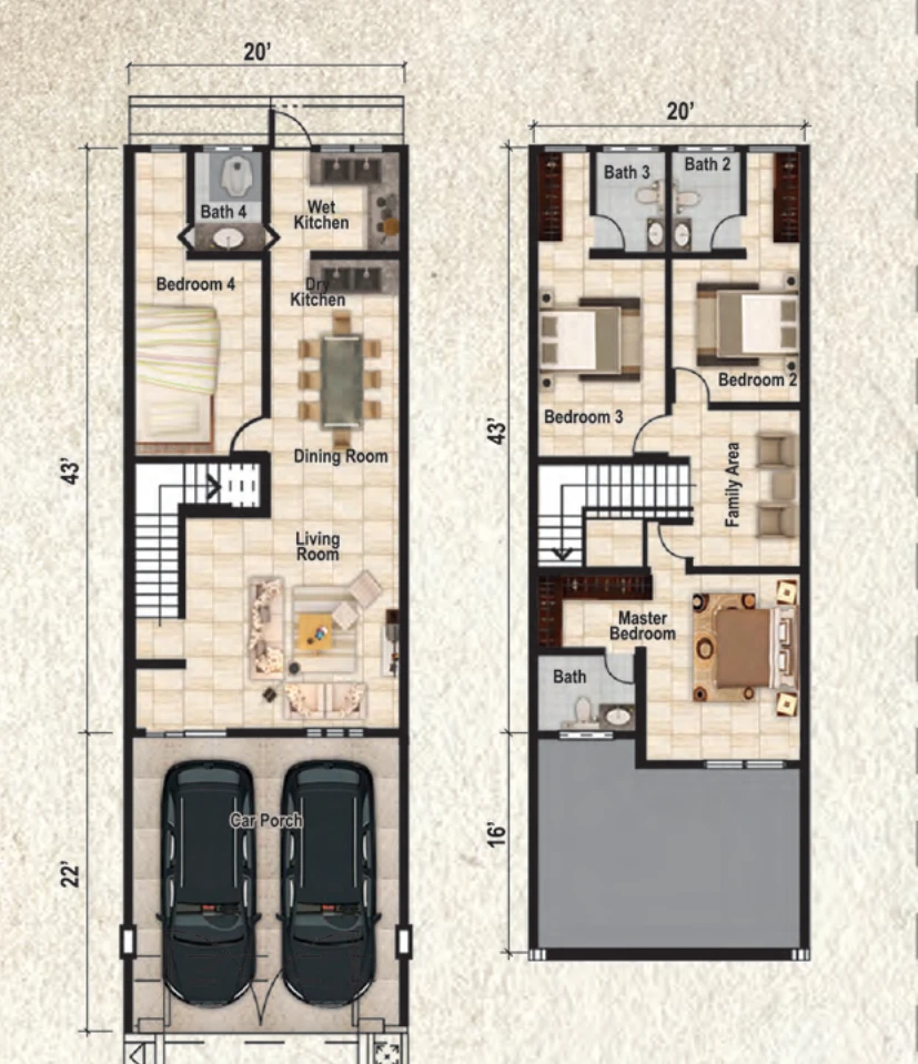 Type Terrace A — 1720 sqft