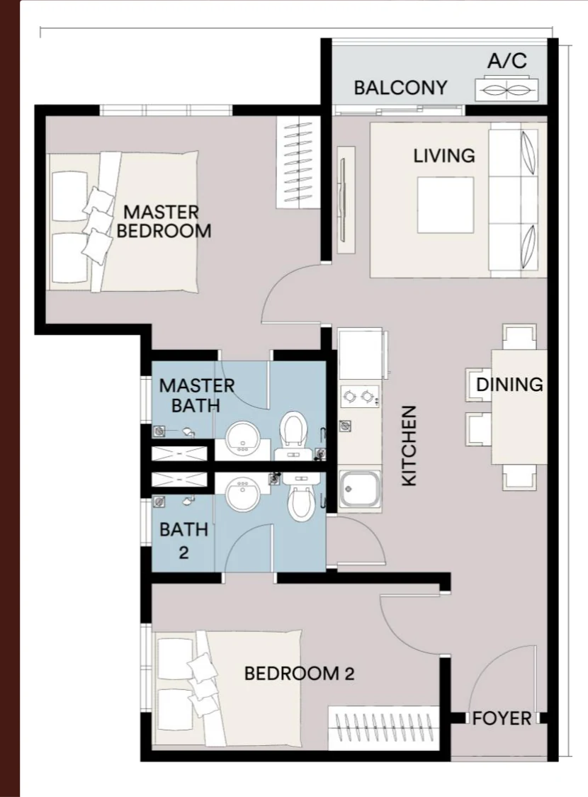 Type B1 — 592 sqft