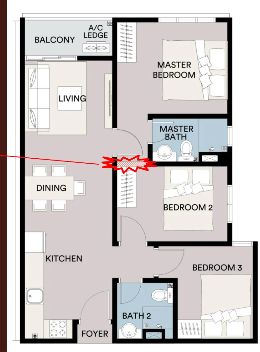 Type C — 732 sqft