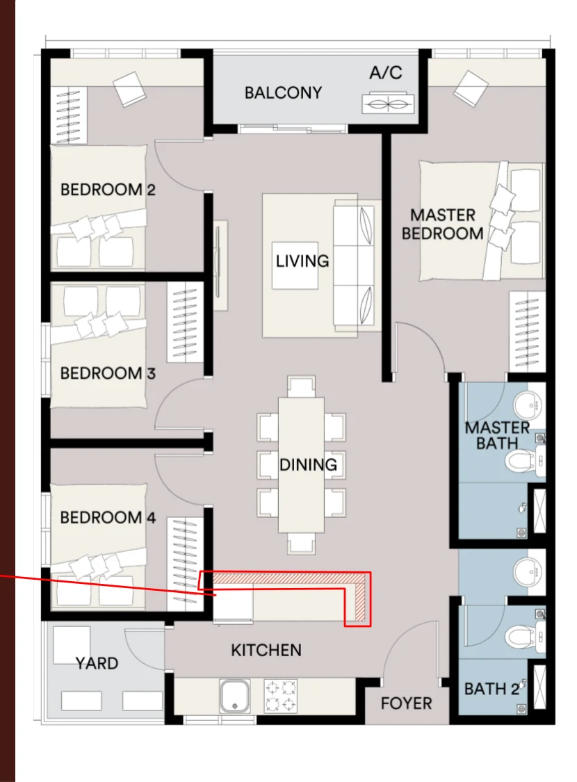 Type D — 936 sqft