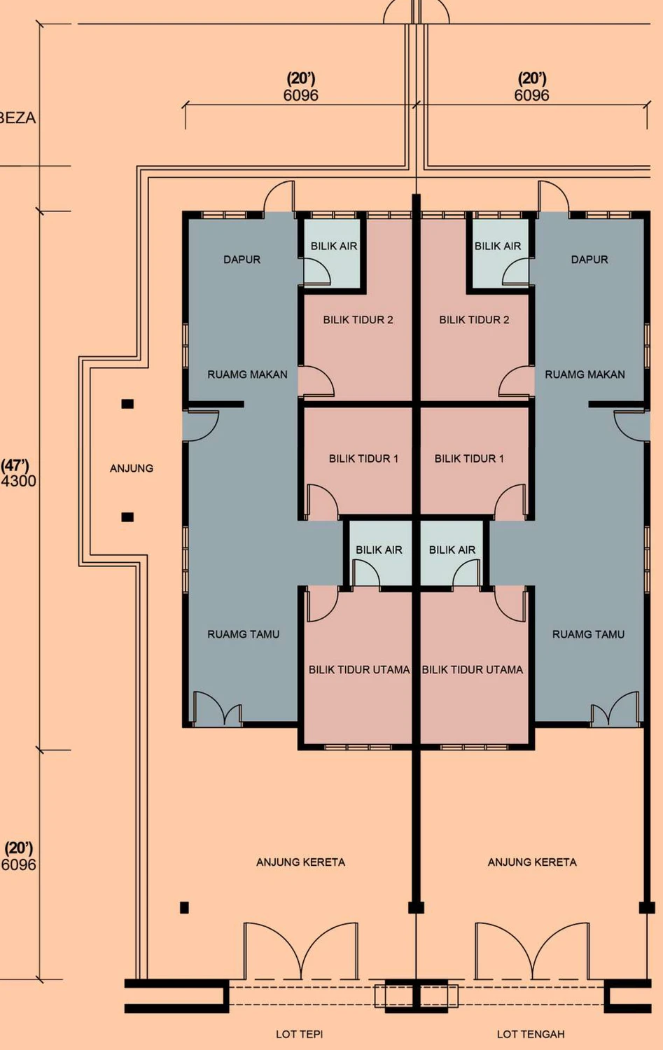 Type Single Storey Terrace — 940 sqft