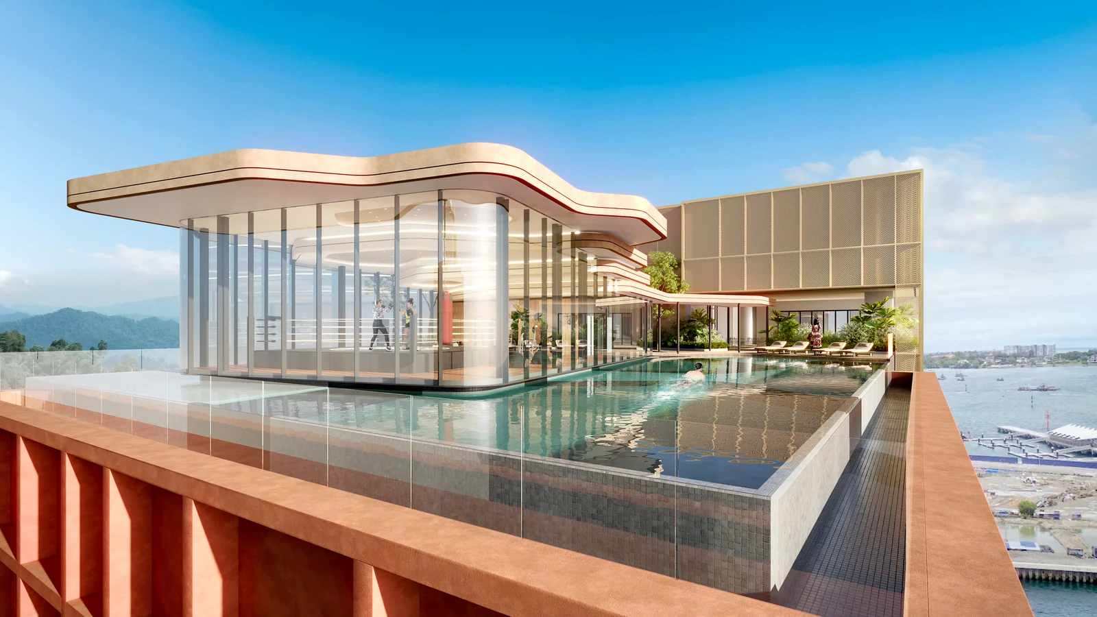 The Bedrock rooftop pool