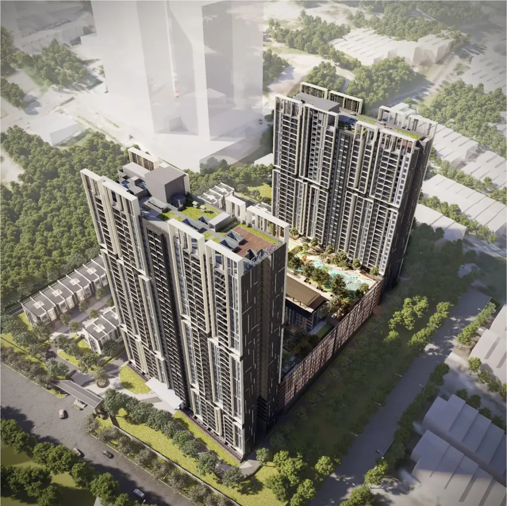 The Maxxon Residence aerial view of the two residential towers
