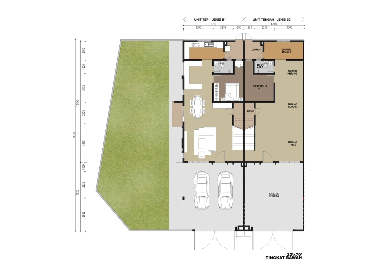Type B1 Corner — 1980 sqft