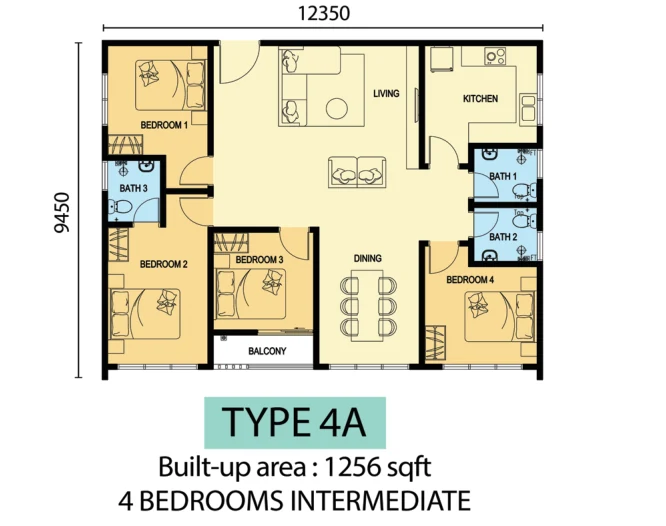 Type 4A Floor Plan