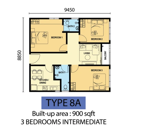 Type 8A Floor Plan