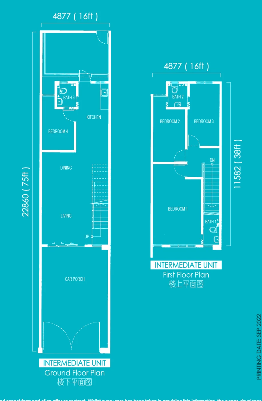 Type Double Storey Terrace — 1,216 sqft