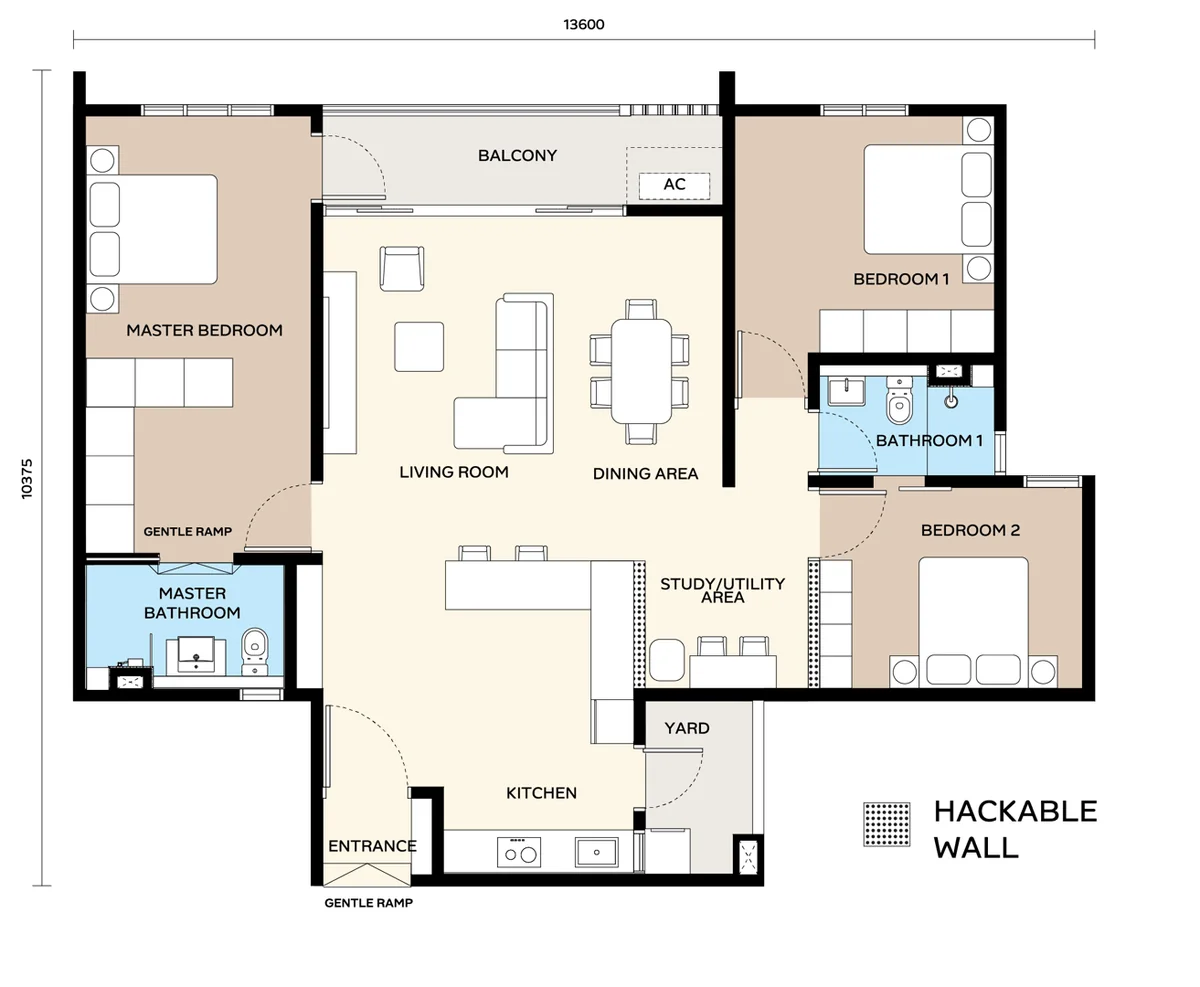 Type C — 1238 sqft