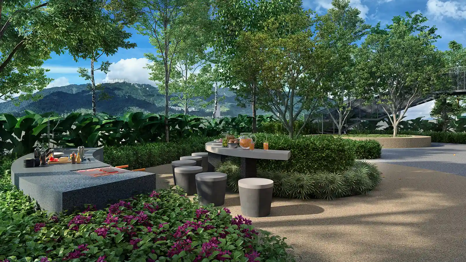 Breeze Hill Service Apartments bbq terrace