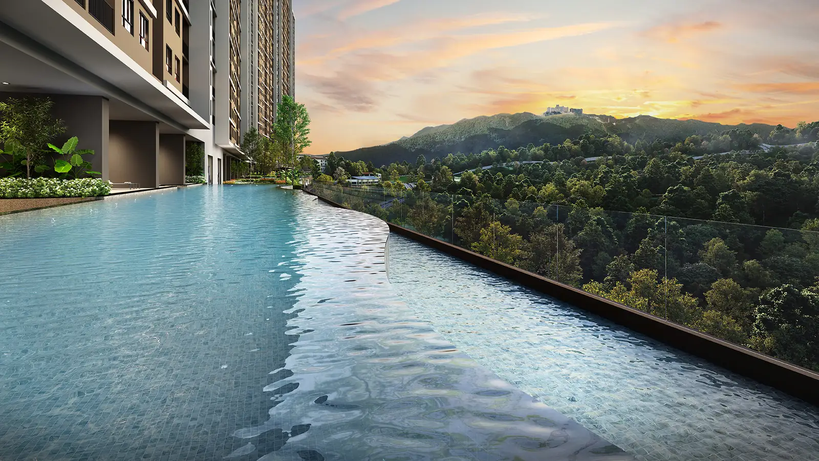 Breeze Hill Service Apartments infinity pool edge