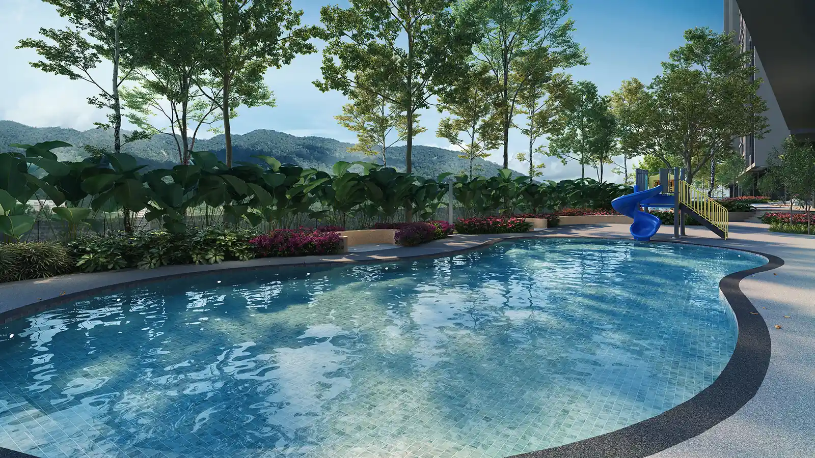 Breeze Hill Service Apartments wading pool and kids slide