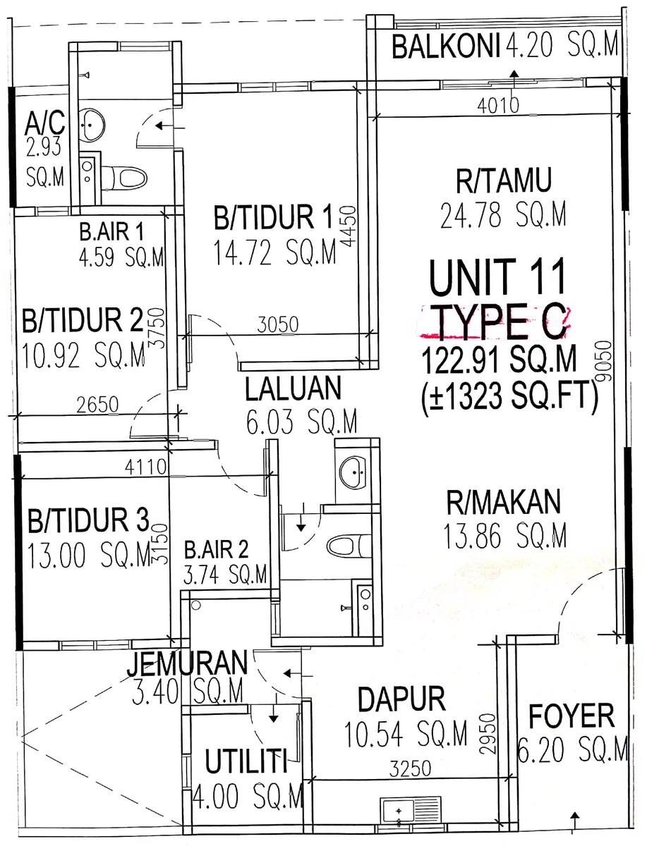 Type C β 1,323 sqft
