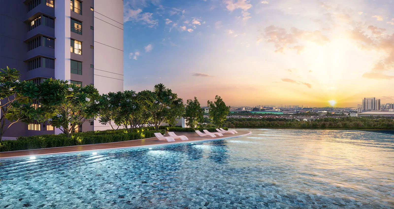 Mutiara Lake family pool deck
