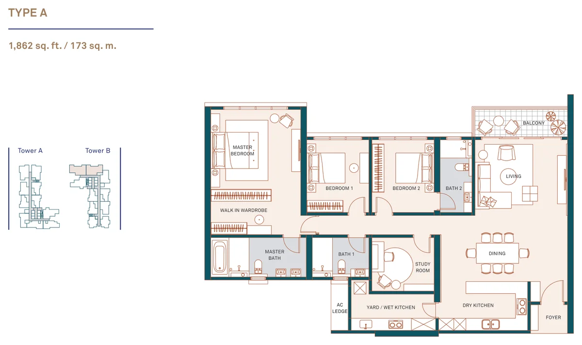 Type A — 1,862 sqft