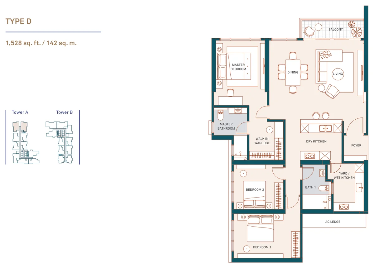 Type D — 1,528 sqft