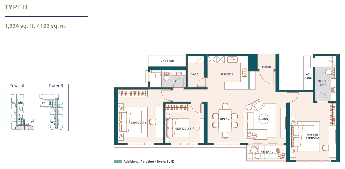 Type H — 1,324 sqft