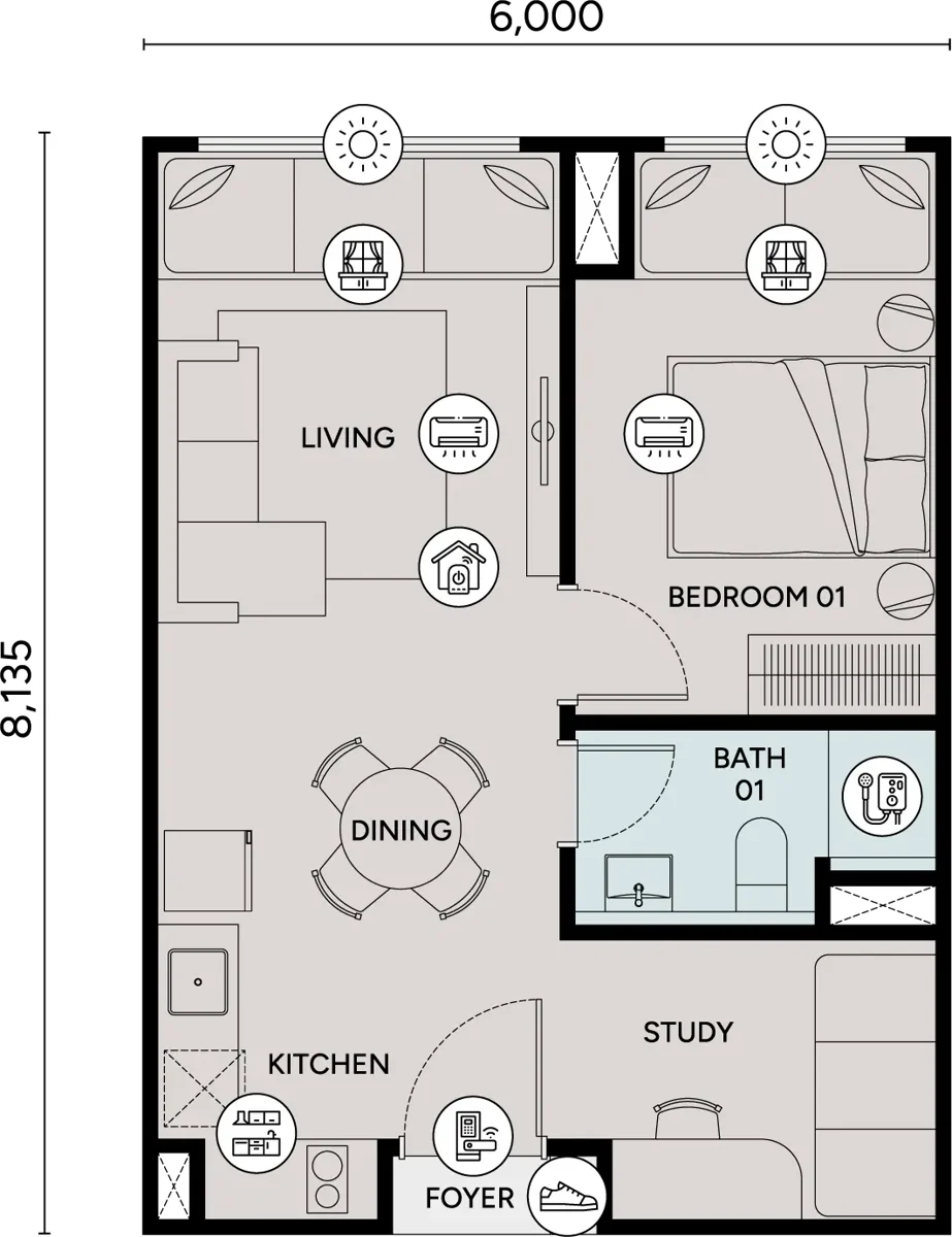 Type A — 525 sqft