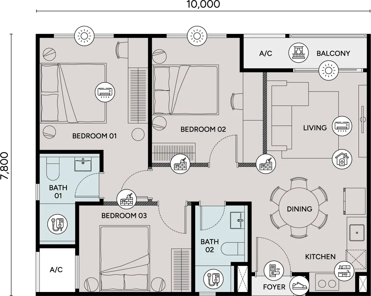 Type C3 — 840 sqft
