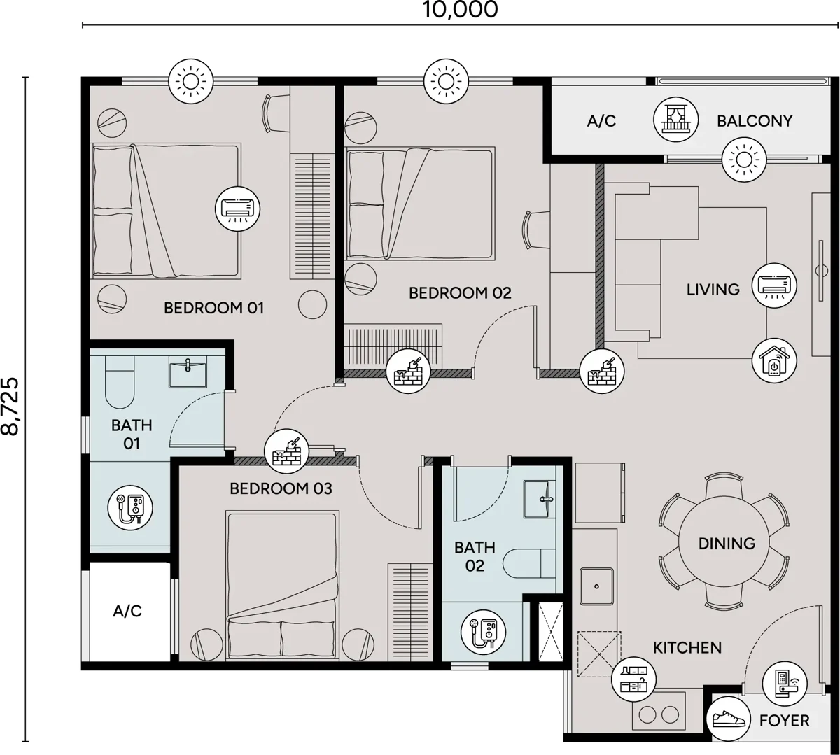 Type C4 — 875 sqft