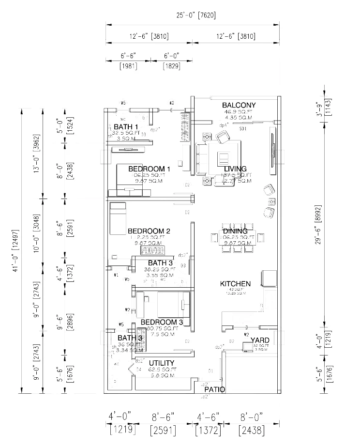 Type C3 — 958 sqft