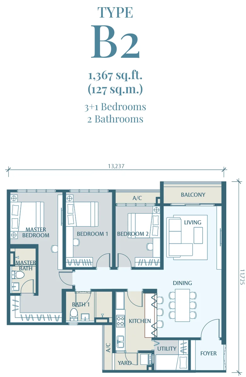 Type B2 — 1,367 sqft