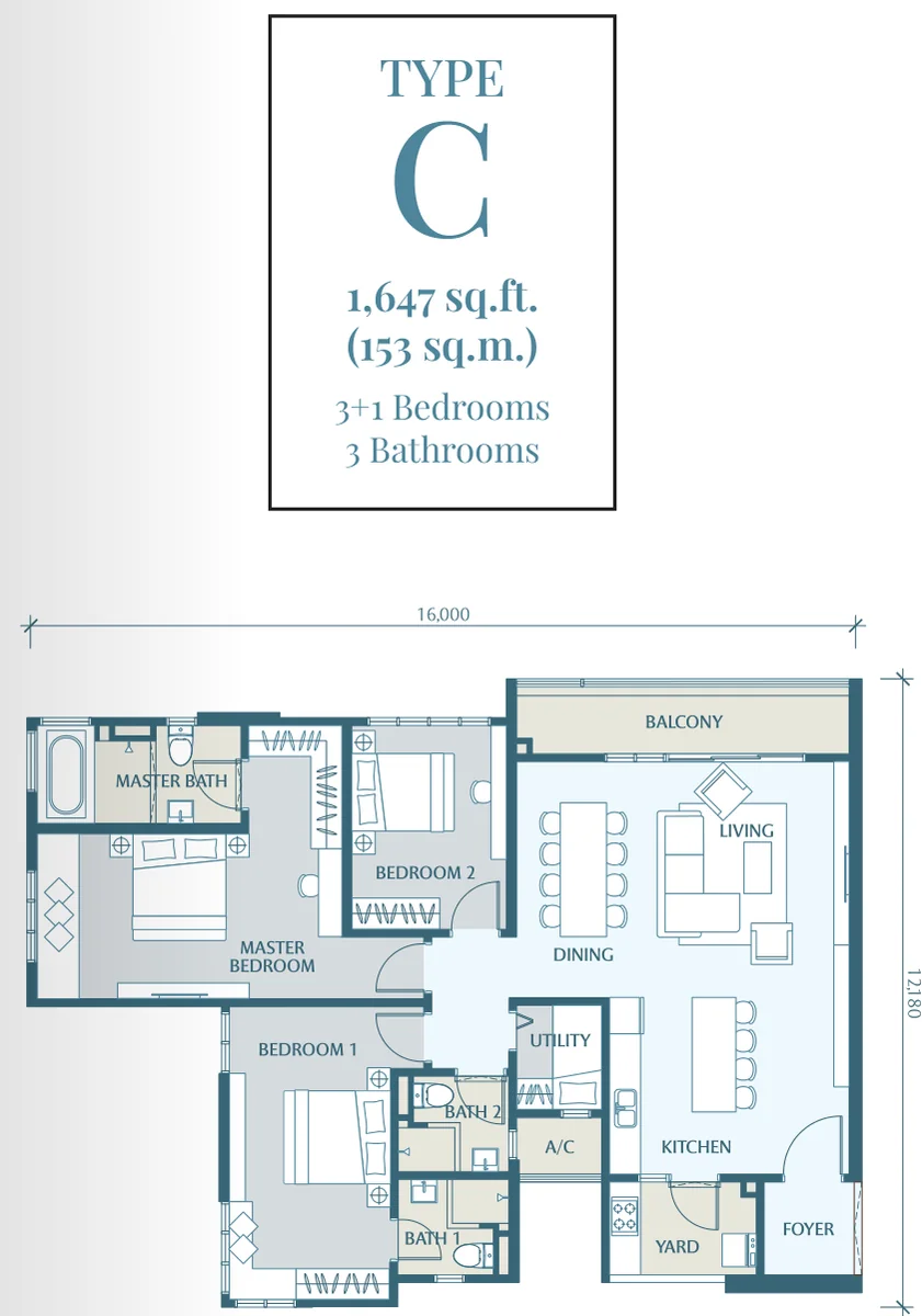 Type C — 1,647 sqft