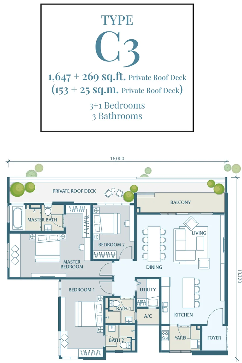Type C3 — 1,647 sqft