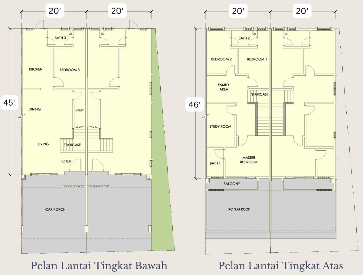 Type Terrace — 20' x 70' sqft