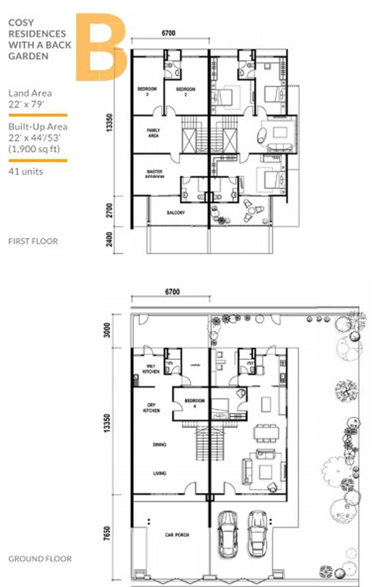 Type B — 1,900 sqft