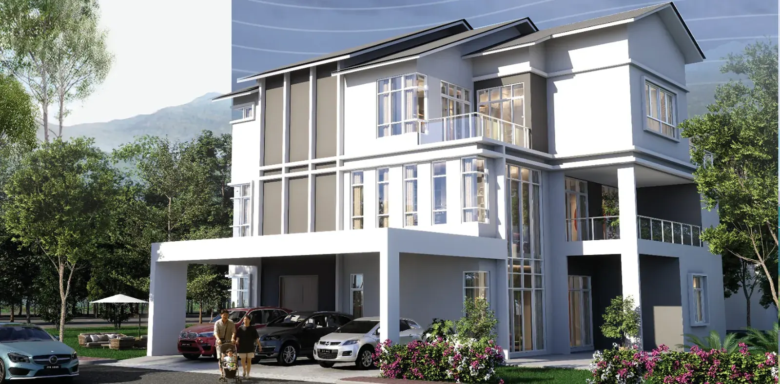 Taman Lembah Permai bungalow type f facade