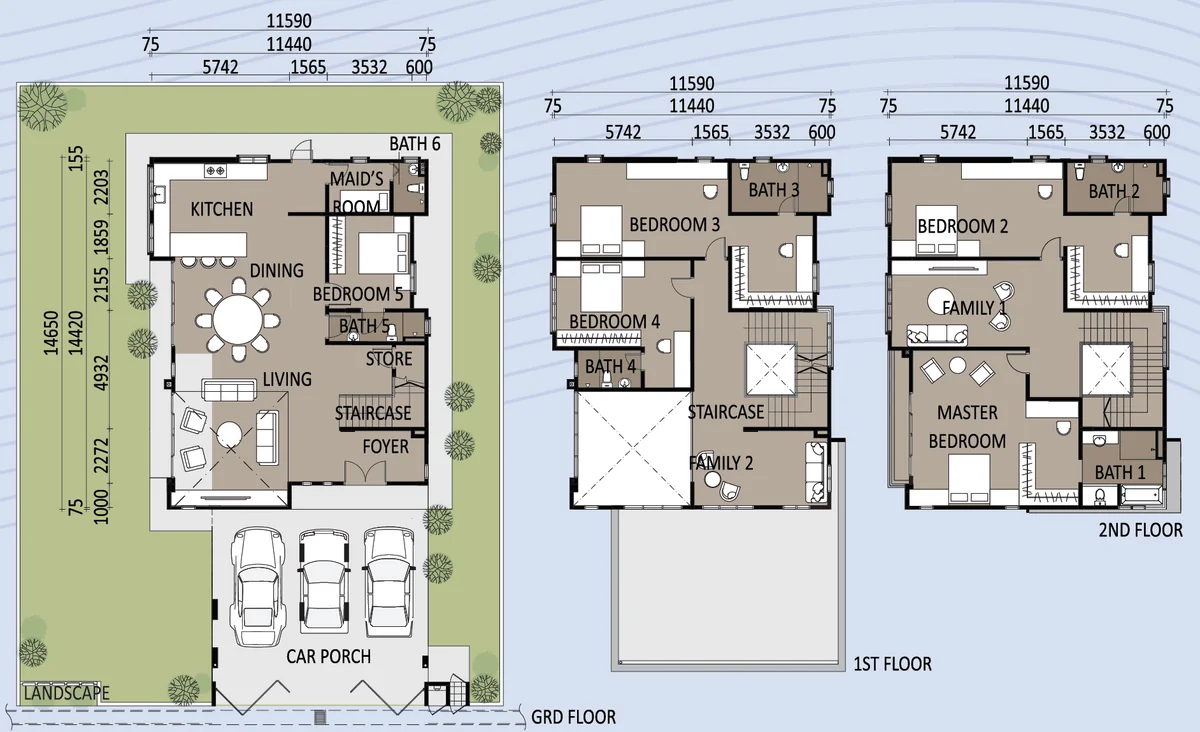 Type Bungalow D Floor Plan