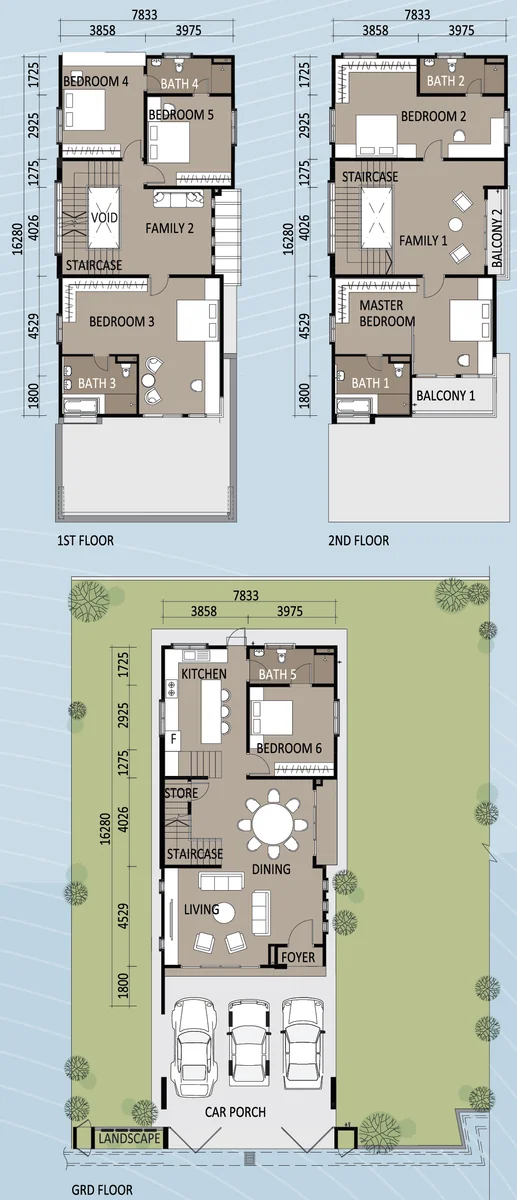 Type Zero-Lot C Floor Plan