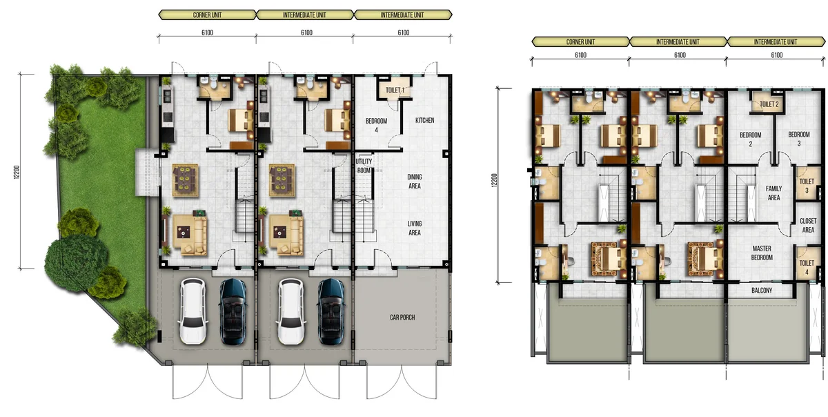 Type Terrace — 1,600 sqft