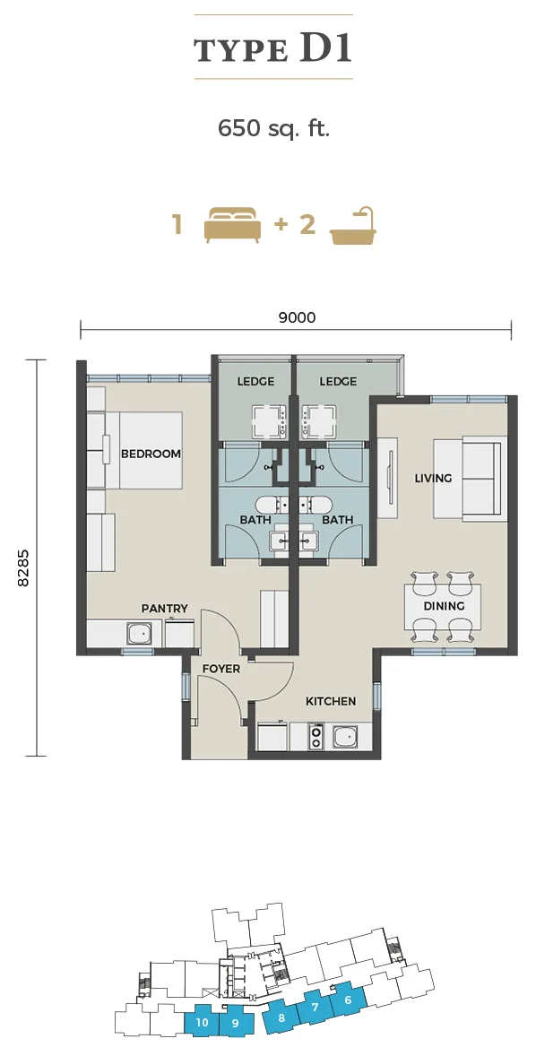 Type D1 Floor Plan