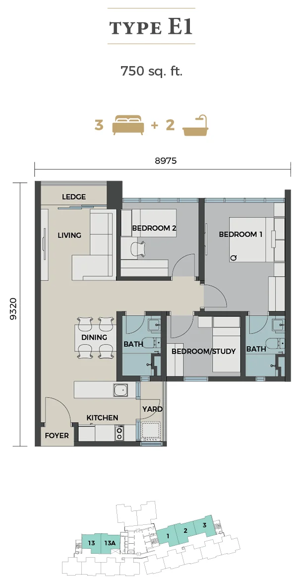 Type E1 Floor Plan