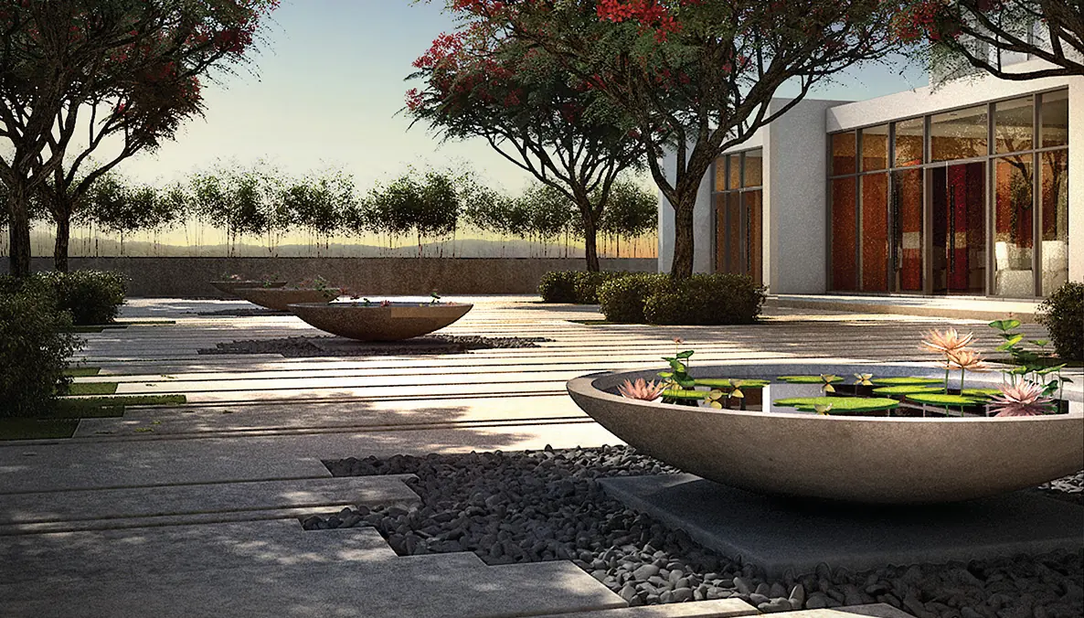 Triuni Residences contemplative garden