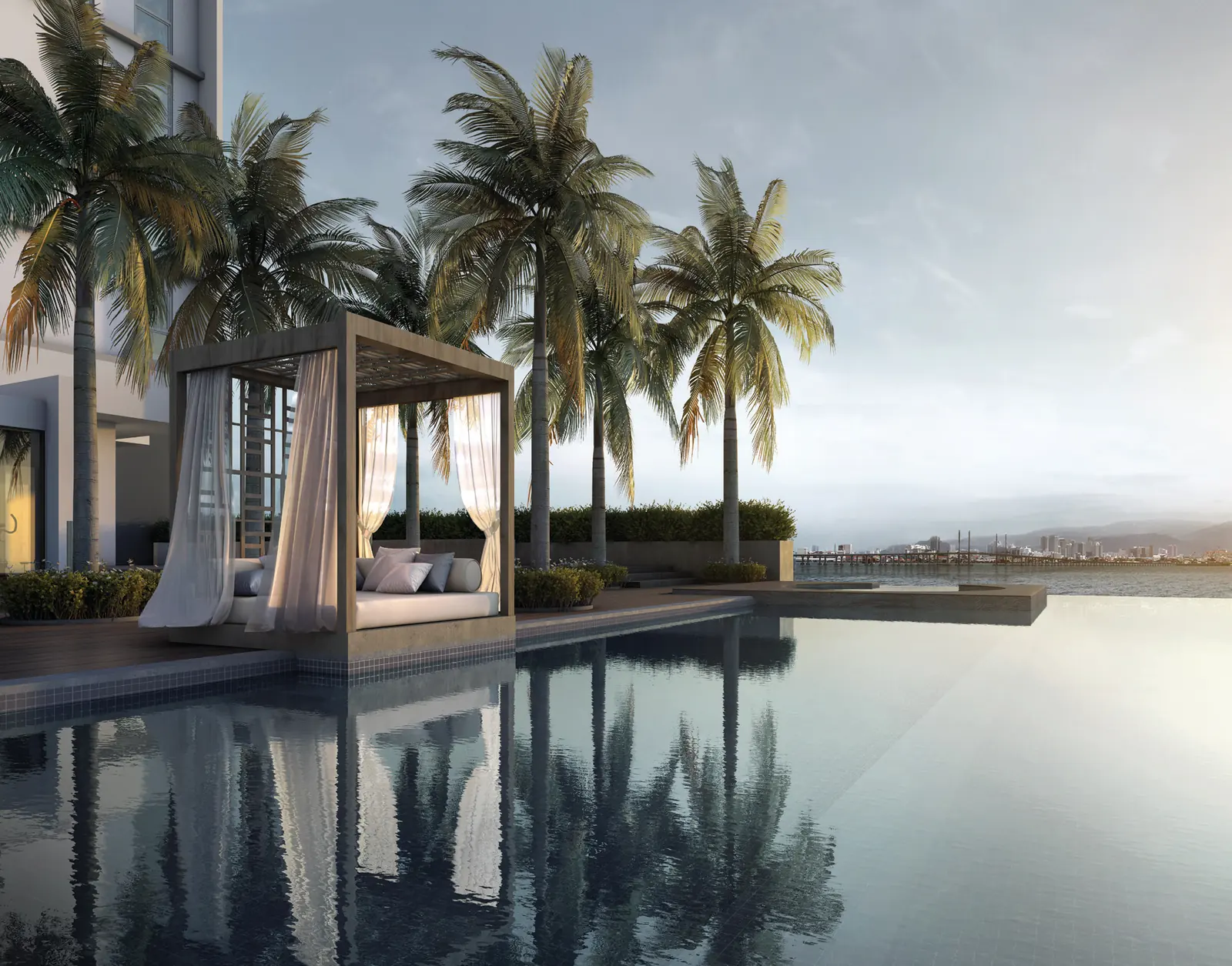 Triuni Residences infinity pool cabana