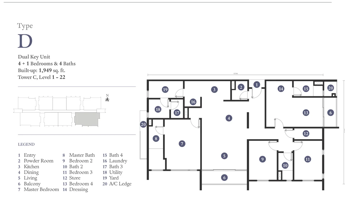 Type D — 1,916 - 1,949 sqft