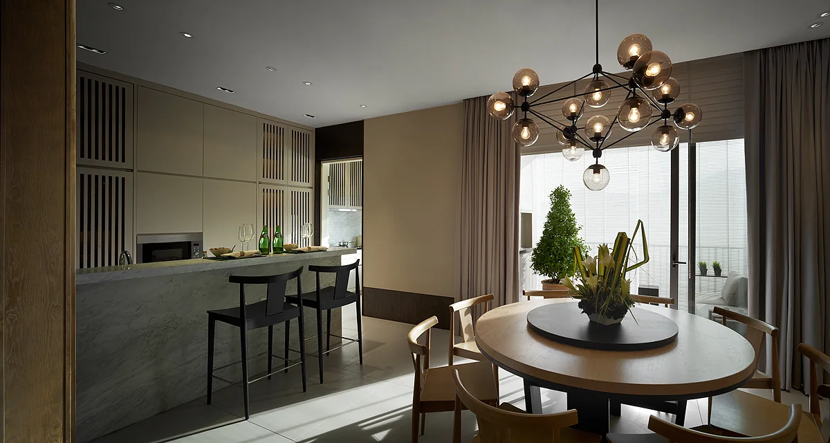 Vilaris Courtyard Homes dining and dry kitchen
